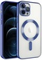 iPhone Uyumlu 13 Pro Kılıf Kamera Korumalı Magsafe Wireless Şarj Özellikli Lopard Demre Kapak - Sierra Mavi