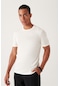 Avva Erkek Beyaz Bisiklet Yaka Basic Triko T-Shirt E005011
