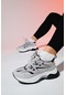 Luvishoes Buren Buz-siyah Kadın Kalın Taban Spor Sneakers