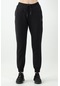 Maraton Sportswear Comfort Kadın Dönüşlü Paça Basic Siyah-siyah Eşofman Altı 22163-siyah-siyah