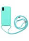 Kilifone - İphone Uyumlu İphone X - Kılıf Renkli İp Askılı Koruyucu Ropi Kapak - Turkuaz