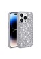 Kilifone - İphone Uyumlu İphone 14 Pro Max - Kılıf Parlak Parıltılı Taşlı Şık Linea Kapak - Gümüş