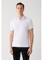 Avva Erkek Beyaz Jakarlı Standart Fit Normal Kesim 2 Düğmeli Polo Yaka T-Shirt A31Y1185
