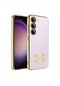 Mutcase - Samsung Uyumlu Galaxy S23 - Kılıf Kamera Korumalı Tatlı Sert Omega Kapak - Gold