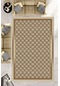 Makinede Yıkababilir Leke Tutmaz Gold Deko Deri Kaymaz Taban Modern Salon Saçaksız Halı B1289 Gold