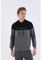 Maraton Sportswear Regular Erkek Kapşonlu Uzun Kol Basic Siyah Sweatshirt 20236-siyah