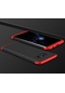 Kilifone - Samsung Uyumlu Galaxy S8 Plus - Kılıf 3 Parçalı Parmak İzi Yapmayan Sert Ays Kapak - Siyah-kırmızı