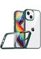 Noktaks - iPhone Uyumlu 14 Plus - Kılıf Arkası Şeffaf Kamera Çevresi Parlak Zıt Renkli Flora Kapak - Yeşil
