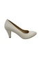 Esstii Est102 Beyaz Kadın Kısa Topuklu Sivri Burunlu Klasik Ayakkabı