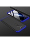 Kilifone - Huawei Uyumlu Mate 20 Lite - Kılıf 3 Parçalı Parmak İzi Yapmayan Sert Ays Kapak - Siyah-mavi