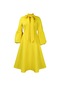 Puf Kol Kadın Askılı Büyük Etek Yüksek Bel Elbise - Sarı