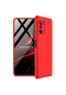 Noktaks - Xiaomi Redmi K40 Uyumlu - Kılıf Parmak İzi Yapmayan 3 Parça Ays Kapak - Kırmızı