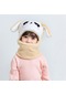 Haki Çocuk Kız Erkek Karikatür Şapka Eşarp Kalınlaşmak Peluş Kap Çocuk Kış Polar Şapka Boyun Isıtıcı
