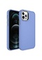 Noktaks İphone Uyumlu 12 Pro - Kılıf Metal Çerçeve Tasarımlı Sert Btox Kapak - Lavendery Gray