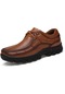 Yeni Erkek Hakiki Deri Bağcıksız Düşük Bilekli Ayakkabı- Kahverengi