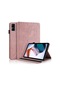Xiaomi Redmi Pad 10.61 Life Tree Serisi Tutucu İle Yatay Flip Deri Kılıf Gül Altın