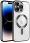 iPhone Uyumlu 14 Pro Kılıf Şeffaf Renkli Yumuşak Kamera Lens Korumalı Magsafe Şarj Kapak Demre - Siyah
