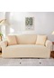 Bej Elastik Kanepe Kapakları Oturma Odası İçin Geometrik Koltuk Örme Mısır Izgara Kumaş Kanepe Slipcovers Sandalye Koruyucu Ev Dekor 1 Seat 90-140cm