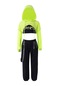 Mint Yeşili Çocuk Kız Sokak Dans Elbise Seti Kırpılmış Hoodie Tank Top Koşucu Pantolonu 3 Adet Spor Kıyafetleri