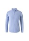 Ikkb Yeni Erkek Oxford Tekstil Modası Düz Renk Uzun Kollu Gömlek Mavi