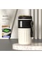 410/450Ml Paslanmaz Çelik Kahve Şişesi Kadın Basit Termos Bardak Erkek Taşınabilir Beraberindeki Soğuk Su Hediye Pot-410Ml Beyaz