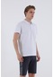 Maraton Sportswear Regular Erkek Polo Yaka Kısa Kol Basic Beyaz T-Shirt 20925-Beyaz