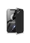 Noktaks - iPhone Uyumlu 12 Mini - Kılıf 3 Parçalı Parmak İzi Yapmayan Sert Ays Kapak - Siyah-gri