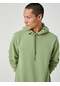 Koton Basic Kapşonlu Sweatshirt Şardonlu Yeşil 3wam70050mk