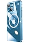 iPhone Uyumlu 14 Kılıf Wireless Şarj Özellikli Sert Pc Lopard Riksos Magsafe Kapak - Renksiz