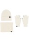Alpaka Kış Sıcak Yün Şapka Atkı Eldiven Üç Parçalı Set Rüzgar Geçirmez Örme Şapka Beyaz