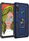 Ekılıf - Huawei Y9 Prime 2019 Uyumlu Kılıf Yüzüklü Zırh Tank Vega Kapak - Mavi