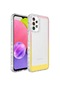 Kilifone - Samsung Uyumlu Galaxy A23 - Kılıf Simli Ve Renk Geçiş Tasarımlı Lens Korumalı Park Kapak - Pembe-sarı