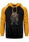 Diablo Iıı Ruhların Reaper'ı Barbar Sarı Renk Reglan Kol Kapşonlu Sweatshirt Sarı