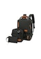 3 Adet Sırt Çantası Seti Kadın Erkek Laptop Sırt Çantası 27 Laptop Çantaları Polyester Tek Kişilik Şifreli Su Geçirmez Siyah Var Teleskopik 30 X 45 Cm 12 L İç Bölmeler Kumaş, Polycarbonate Yok Orta Boy 972308 Gri