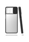 Kilifone - Samsung Uyumlu Galaxy M51 - Kılıf Slayt Sürgülü Arkası Buzlu Lensi Kapak - Siyah