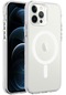 iPhone Uyumlu 12 Pro Max Kılıf Magsafe Destekli Buzlu Transparan C-pro Sert Arka Kapak - Renksiz