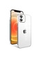 Mutcase - İphone Uyumlu İphone 12 - Kılıf Kamera Korumalı Renkli Çerçeveli Garaj Kapak - Gümüş