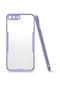 Kilifone - İphone Uyumlu İphone 8 Plus - Kılıf Kenarı Renkli Arkası Şeffaf Parfe Kapak - Mor