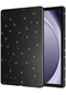 Noktaks - Galaxy Uyumlu Galaxy Tab S9 Fe - Kılıf Simli Parlak Görünümlü Koton Tablet Kılıfı - Siyah
