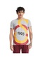 Galatasaray Lisanslı Büyük Logolu Gri T-shirt Ve Çubuklu Şal Atkı Gri