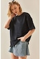 Xhan Siyah Oversize Basic T Shirt 3yxk1 47087 02