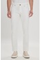 AC&Co / Altınyıldız Classics Erkek Slim Fit Dar Kesim 5 Cep Armürlü Esnek Pantolon - Beyaz