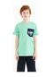 Tommy Life Su Yeşili Ön Cepli Nakış Detaylı O Yaka Standart Kalıp Erkek Çocuk T-shirt - 11116 Su Yeşili