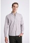 D's Damat Slim Fit Vizon Baskılı %100 Pamuk Gömlek 9ec022101259m