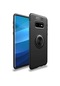 Kilifone - Samsung Uyumlu Galaxy S10e - Kılıf Yüzüklü Auto Focus Ravel Karbon Silikon Kapak - Siyah