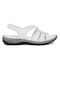 Mammamia D24ys-1265 Kadın Hakiki Deri Düz Sandalet Beyaz-beyaz
