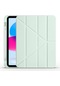 Noktaks - iPad Uyumlu iPad 10.9 2022 10.nesil - Kılıf Kalem Bölmeli Stand Olabilen Origami Tri Folding Tablet Kılıfı - Yeşil