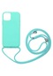Kilifone - İphone Uyumlu İphone 12 Mini - Kılıf Renkli İp Askılı Koruyucu Ropi Kapak - Turkuaz