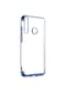 Tecno - Huawei Y6p - Kılıf Dört Köşesi Renkli Arkası Şefaf Lazer Silikon Kapak - Mavi