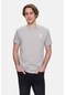 Bass Açık Gri Bisiklet Yaka Baskılı Standard Fit Erkek Tshirt Açık Gri